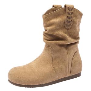Josiny | Vintage Retro Faux Fur Warm Short Boots for Women