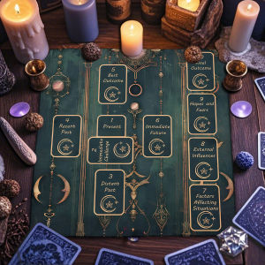 Retro Celtic Cross Tarot Tablecloth Tarot Card Reading Cloth Altar Cloth for Tarot Enthusiasts Use Astrology Divination Decor