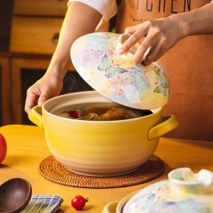 OMK Japanese style Hand-Painted Casserole Set With Cover Ceramic Pot Tableware Casserole Set With Cover Casserole Set Corningware