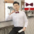 Wedding Tuxedo Shirt Long Sleeve White Dress Shirt Formal Suit Groomsmen Clothing Summer Fashionable Youth Polyester Fiber. 