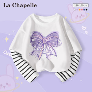La Chapelle Girls Long Sleeve T-Shirt Fashionable Childrens Clothing Cotton Princess Style Cartoon Print Spring Autumn Wear