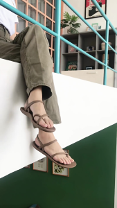 GOFORT Sandal Tali Silang Slip Wanita Kekinian Terbaru Casual  Sandal Tali LULU Hitam GOFORT LELA