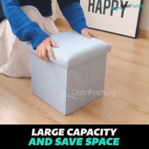 Multi-functional Large-capacity Foldable Suede Storage Box Stool Storage Chair Storage Seat
