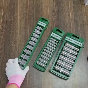 Hex Socket Wrench Head Set For Ratchet 1/4 3/8 1/2 Short Long Socket Deep Nut Driver Sleeve Spanner End Ratchet Tool With Holder