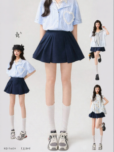 KEIKO | Stereoscopic Side Seam Pleated A-Line Prevent See-Through Short Skirt