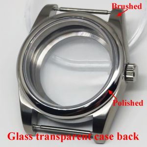 RICHUS NH35 Watch Case 36/39mm Silvery Polished Brushed Watch Case Sapphire Glass Fit NH35 NH36 ETA2824 2836 Miyota82 Movement