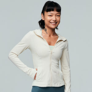 เสื้อคลุมโยคะ FLYOGA แขนยาว ซิป ออกกำลังกาย วิ่งกลางแจ้ง ฤดูใบไม้ผลิ ฤดูร้อน ฤดูใบไม้ร่วง ฤดูหนาว ผ้าไนลอน ยางยืด สำหรับผู้หญิง