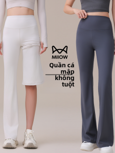 Miiow | High Waist Yoga Sharkskin Pants Womens Casual High Waist Bell Bottom Tummy Control Butt Lifting Comfortable Leggings