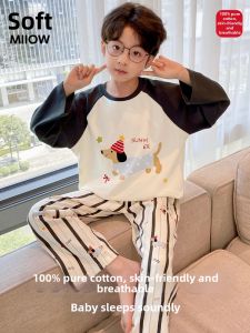 MiiOW | Cartoon Cotton Long Sleeve Childrens Pajamas for Boys