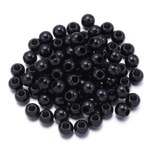 50-400Pcs/Lot 6/8/10/12/14/16mm Round Acrylic Beads Black White Large Hole Loose Beads for DIY Jewelry Bracelet Necklace Making