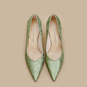 Champagne Color Embroidered High Heels Womens Shoes New 2025 Elegant Thin Heel Match Cheongsam Chinese Style Light National Trend