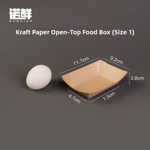 NUOXIAN | Food Packaging Kraft Paper Open Boat Box Long Shape