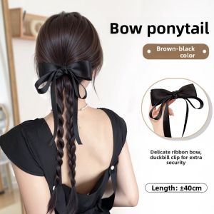 MONLEYTA | Long Twisted Braid Female Wig Realistic Hot Pepper Girl Braided Hair Fake Tail Internet Famous Celebrity Cool Sweet Twist Ponytail