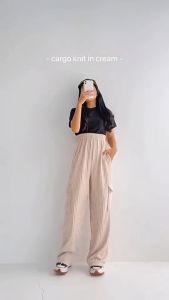 (TERMURAH) Celana Kulot Saku Cargo bahan Knit Hornet super Tebal | COD