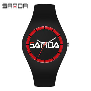 SANDA Women Watches Men Silicone Strap Waterproof Clock Quartz Wristwatches For Lady Fashion Casual Watch