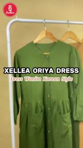 Dress Wanita Korean Style Baju Fashion Muslim Terbaru Linen Rami Premium Midi Oriya Dress - XELLEA