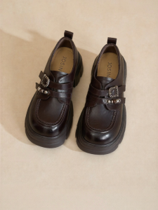 Josiny | Summer British Style Brown Loafer High Heel Women
