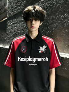 LIUBU | American Color Block Polo Shirt Short Sleeve