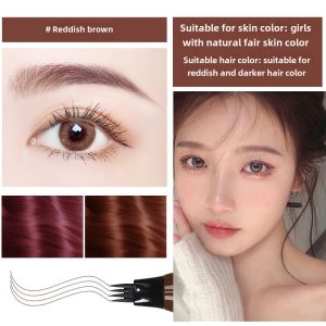 Four Branches Liquid Water Eyebrow Pencil Female Waterproof Sweat-Proof Long Lasting Fadeless Bean Bag Distinct Look Painting Wild Eyebrow Tool