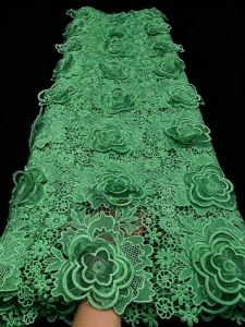 OLEVO | Luxury African Guipure Cord Lace Fabric With Rhinestone 2026 High Quality Water Soluble Lace Nigerian Party Dress Sewing 5 Yards