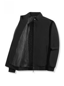 ROMON | Lormen Mens Casual Jacket Business Turn-down Collar Long Sleeve Windproof Standard Fit Polyester Fiber Autumn Fashion City Style