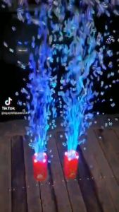 Máy bắn bong bóng pháo hoa loa thổi bong bóng có nhạc có đèn LED cực vui nhộn đón Tết