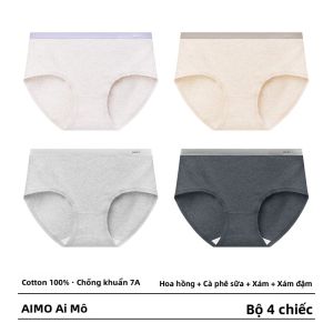 Quần lót tam giác AIMO cho nữ vải cotton kiểu cạp vừa kháng khuẩn thoáng khí