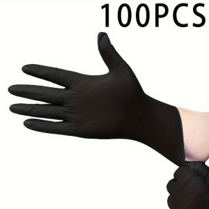 30/60/100PCS Disposable black nitrile gloveswaterproof black nitrile gloves for household cleaningkitchen cooking tools