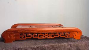 Khay trà chân cuốn gỗ hương-Khay trà cuốn thư-Khay trà gỗ hương