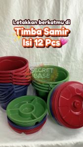(ISI 12pcs) TIMBA SAMIR - Baskom Hajatan Lusinan Murah / Ember Tutup / Bakul Nasi Plastik