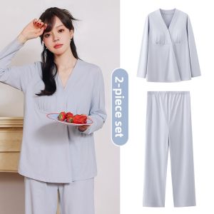 MIDULI | Postpartum Breastfeeding Pure Cotton Comfortable Lightweight Pajamas