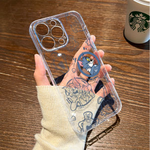 Creative Jerry Tom Silicone Phone Case Transparent Male Version Apple 17/16 iPhone 15 New 14Plus Cartoon 13ProMax Anime 12Mini Cute XS Air Soft XR