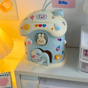 Mitsuchi Cute mushroom piggy bank childrens piggy bank kid can save and take storage box
