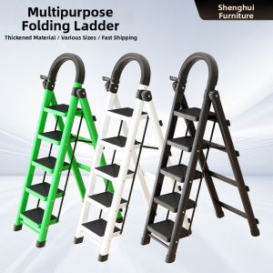 BONINGYU | Foldable Thickened Multipurpose Indoor Carbon Steel Telescopic Ladder