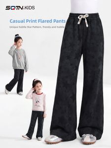 SQTN.KIDS | Girls Autumn Bell-bottom Trousers Black