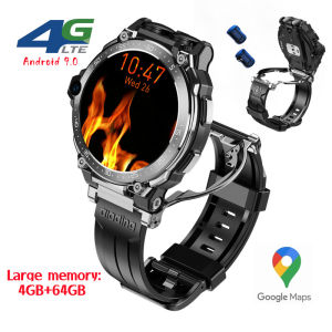 Android 9.0 high-end 4g smart watch Bluetooth headset 2-in-1 mens 8-core 4 + 64gb dual camera camera phone WIFI Internet access adult sports smartwatch heart rate ECG monitoring