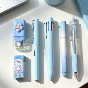 Cute Pastel Blue School Supplies Kit Stationery Set for Students & Daily Use