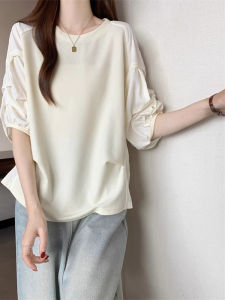 WANGGONGZHU | Loose Short Sleeve T-Shirt Women Summer New Fashion Princess Style Korean Version Breathable Sweat Absorbent Solid Color Top