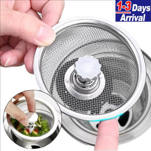 3pcs Kitchen Sink Filter with Water Plug Stainless Steel Anti-clogging Kitchen Sink Drain Strainer Bathroom Basin Hair Catcher Stopper