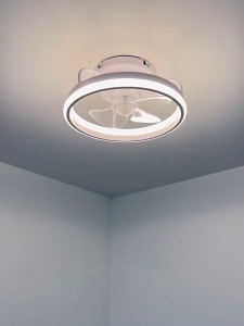 Modern Smart LED Ceiling Fan 13.5 Low Profile Ceiling Fans 3000-6500K Dimmable Fandelier Fan With Lights Black Modern Flush Mount Fans 360° Rotation For Bedroom Kids Room