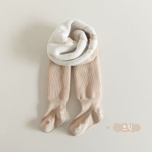 Thickened Fleece Girls Pantyhose Autumn Winter Style Korean Fashion Childrens Outdoor Bottom Socks Toddler Baby Base Layer Pants