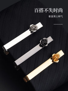 Rose Tie Clip Men Fixed Safety Pin Business High-End Men Neckline Clip Pin Classy Clip Wedding Clip