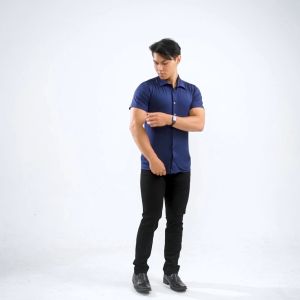 Ichto Kemeja Lengan Pendek Bodyfit ITK-007 Fit Muscle Dryfit Quick Dry