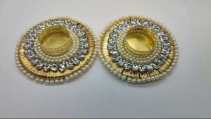 Traditional Handmade Diwali Diya Round Tealight Candle Holder For Diwali Gift | Pooja Decor | Festive Decor Colorful Indian Diwali Decoration (Pack Of 1 pc)