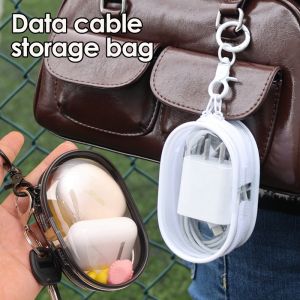 Waterproof Transparent Cable Storage Bag Earphone USB Charging Cord Organizer Case Bag Pouch Electronics Accessories