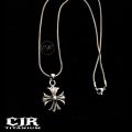 CHROME HEARTS NECKLACE-KALUNG TITANIUM SILVER PRIA WANITA ANTI KARAT TIDAK LUNTUR-CJR TITANIUM. 