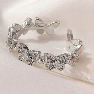 Nhẫn Hở Hình Bướm Thời Trang Có Thể Điều Chỉnh Cho Nữ Nhẫn Ngón Tay Phong Cách Hàn Quốc Đơn Giản Thiết Kế Cá Nhân Hóa Phổ Biến Trên Internet