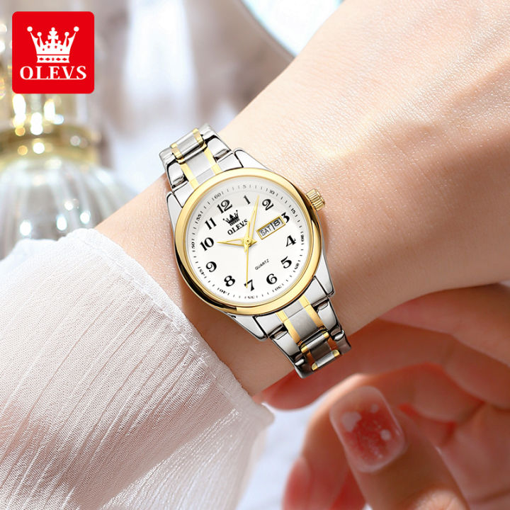 OLEVS jam tangan wanita 2024 terbaru anti air mewah dan elegan original