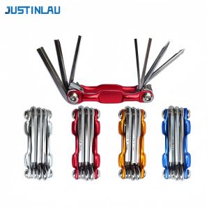 JUSTINLAU Bicycle Repaire Set Spoke Hex Allen Wrench Screwdrivers Lightweight Portable 7 In 1 Mountain Bike Cycling Repair Tools