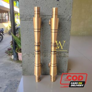 Handle Pintu Rumah Kuningan Motif Bambu Antik 43 cm 2 pcs